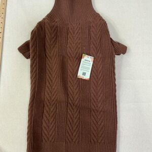 Chunky‎ knit sleeveless turtleneck sweater dress